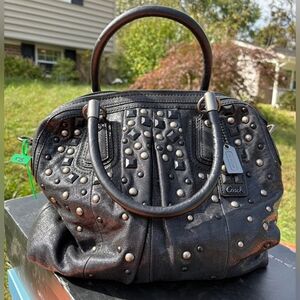Coach Kristin studded leather satchel.